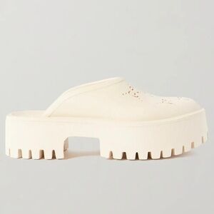 GUCCI Elea GG logo cutout rubber mules slip on sandals